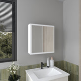Medicine Cabinet 21.1" H, 1 Door, 4 Shelves, 1 Mirror, White
