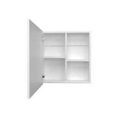Medicine Cabinet 21.1" H, 1 Door, 4 Shelves, 1 Mirror, White