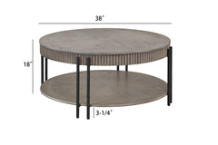 1pc Contemporary Round Coffee Table with Storage Shelf Black Brown Tan / Beige Finish Living Room Wooden Modern Furniture