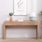 Modern Console Table with 4 Drawers – 59.2" Entryway Table in Natural Wood Finish