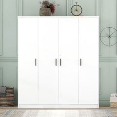 4-Door Wardrobe with 1 Drawer, White