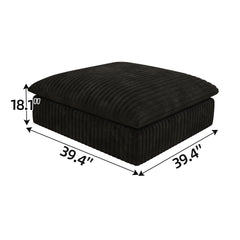 Cloud Sofa,Corduroy Fabric,Deep Seat Couches,Double-layer design,Removable Cushion,No Assembly, DIY Combination for Living room, Bedroom,Conference room ,Apartment,Black