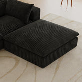 Cloud Sofa,Corduroy Fabric,Deep Seat Couches,Double-layer design,Removable Cushion,No Assembly, DIY Combination for Living room, Bedroom,Conference room ,Apartment,Black
