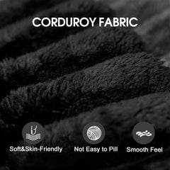 Cloud Sofa,Corduroy Fabric,Deep Seat Couches,Double-layer design,Removable Cushion,No Assembly, DIY Combination for Living room, Bedroom,Conference room ,Apartment,Black