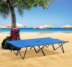 Folding Camping Cot for Adults, Extra Wide Outdoor Portable Sleeping Cot