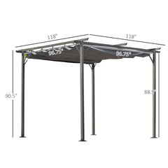 Metal Patio Shade Shelter,Outdoor Retractable Pergola Canopy,for Backyard,Porch Party,Garden