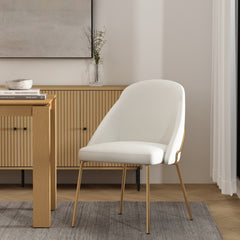 Dining Chair in White and Gold