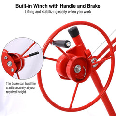 Drywall Lift 11FT, Drywall Lifter Panel Jack, 150LBS Heavy Duty Sheetrock Hoist with 360° Adjustable Telescopic Arm & Wheels (Red)
