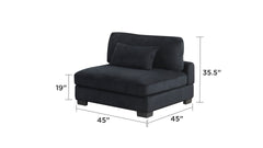 Bentley modern style Corduroy fabric upholstered ARMLESS CHAIR made with wood frame in Black same as G150110449 (NJ Warehouse inventory)