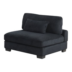 Bentley modern style Corduroy fabric upholstered ARMLESS CHAIR made with wood frame in Black same as G150110449 (NJ Warehouse inventory)