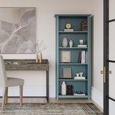 Amherst 30 inch Solid Wood 5 Shelf Bookcase in French Blue