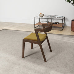 Dakota Dark Yellow Velvet Dining Chair (Set Of 2)