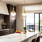 Gemma Pendant Lamp - Gold and Clear 110-120V 1PC