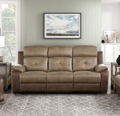Plush Comfort Motion Sofa Brown Microfiber Upholstered Solid Wood Frame Living Room Furniture 1pc Dual Reclining Sofa Plush Arms