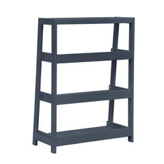 Modern Traditional Bookcase 3-Shelves Sleek Blue Finish Wooden Furniture 1pc Display Rack