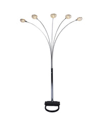 1pc Modern Design Classic Luxury Sleek Multi-head Floor Lamp Half Moon Radiant Crystal-encrusted Sleek Metallic Stems Living Room