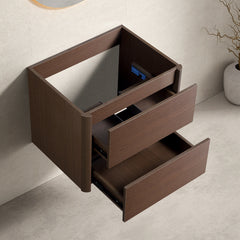 23x18x19 Inch Black Brown Wall-Mounted Bathroom Vanity – Easy to Assemble with Numbered Panels, Soft-Close Drawer, Scratch-Resistant Finish for Modern Bathroom Storage without sink