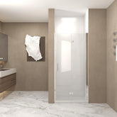35-34 "x 72" Bifold Shower Door, 1/4"(6mm) Tempered Glass, Chrome Aluminum Frame, Explosion Proof Film