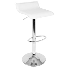 Spyra-Ale Contemporary Adjustable Bar Set in Chrome Metal, Clear Acrylic with Light Up Tabletop, and White PVC by LumiSource - 3 Piece