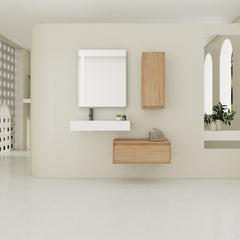 30 inch Wall-Mounted Bathroom Vanity with Resin Sink and Side Cabinet,Soft Close Drawer (KD-Packing), 09430IMO-30L-SC00112IMO Combination Cabinet