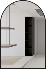 24x32 Inch Black Metal Framed Arched Bathrrom Mirror for Wall.(W2203P220253)