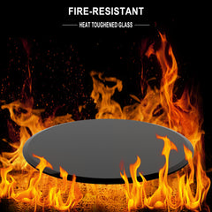 36" Inch Round Tempered Glass Table Top black Glass 1/2" Inch Thick Beveled Polished Edge
