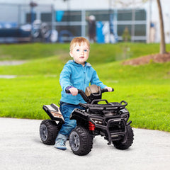 Kids ATV Four Wheeler Ride on Car, Motorized Quad, 6V Battery Powered Electric Quad with Songs for 18-36 Months, Black