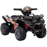 Kids ATV Four Wheeler Ride on Car, Motorized Quad, 6V Battery Powered Electric Quad with Songs for 18-36 Months, Black