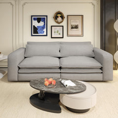 93" King Size Sleeper Sofa Bed, Pull Out Sofa Bed, 3 in 1 Convertible Sleeper Sofa, Chaise Lounge,3 Seat Teddy Couch with 2 Lumbar Pillows for Living Room,Office(Old Sku:W1885S00054/W1885S00162)