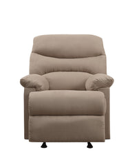 Light Brown Recliner with Pillow Top Armrest