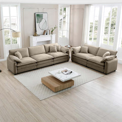 Family sofa set Deep Seat Sofa, Warm Sofa for Home Cinema and Living Room, One 2-Seater Sofa and One 3-Seater Sofa,Tan Corduroy