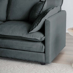 Chenille Fabric Ottomans Footrest to Combine with 2 Seater Sofa, 3 Seater Sofa and 4 Seater Sofa, Grey Chenille