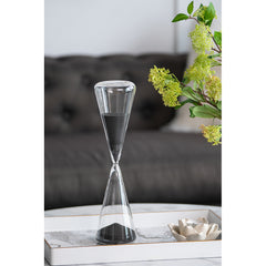 4.5x4.5x15.5" Triangular Shape Hourglass, 90 Minutes, Black Sand