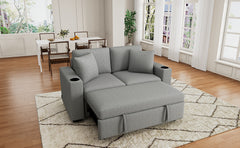 60.6" Modern Loveseat Sofa Pull-out Sofa Bed Sofa Couch 2-seater Sofa Chair for Living Room, Gray