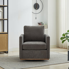 30.7"W Square Upholstered Swivel Accent Chair and Comfy Accent Single Sofa Chair, 360 Degree Club Chair, Lounge Armchair for Living Room Bedroom Apartment Nursery. Charcoal