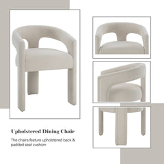 Gamarya White Chenille Side Chair (Set of 2)