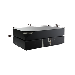 Wenona Black Mirrored Finish Coffee Table