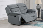 Manual Loveseat 1pc Pillow Arms Plush Backrest Horizontal Tufting USB Port Dark Gray Finish Primary Living Room Furniture