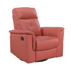 Red Leather Upholstered Swivel Glider Reclining Chair Luxury Living Room Furniture Comfort Chair 1pc Plush Comfort