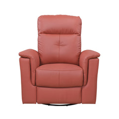Red Leather Upholstered Swivel Glider Reclining Chair Luxury Living Room Furniture Comfort Chair 1pc Plush Comfort