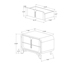 Nora Beige Nightstand
