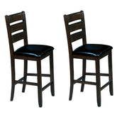 Black and Espresso Counter Height Chairs (Set of 2)