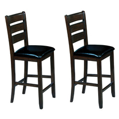 Black and Espresso Counter Height Chairs (Set of 2)