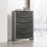 Modern Transitional Gray Finish 1pc Storage Chest with 5x Drawers Wooden Bedroom Furniture