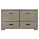 Modern Sleek Design Six Drawers Storage Dresser 1pc Gray Finish Wooden Bedroom Furniture