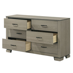 Modern Sleek Design Six Drawers Storage Dresser 1pc Gray Finish Wooden Bedroom Furniture
