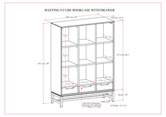 Banting 9 Cube Bookcase with Drawers