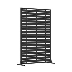 Outdoor Privacy Screen, Freestanding Patio Screen with Metal Frame & Resin Panels, Modern Decorative Privacy Fence for Patio, Garden, Balcony, Backyard
