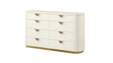 La Pierre Modern Style 8- Drawer Dresser(INCLUDES ONLY DRESSER) Made with Wood and Gold Accents in Beige