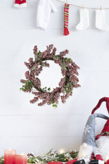18x18x4.5" Timeless Red Frosted Berry Wreath